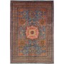 Tappeto Mamlouk Pakistan Geometrico Blu Petrolio Rosso Terra