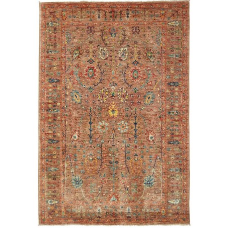 Tappeto Shahi Fine Pakistan Floreale Terra Di Siena 124x183
