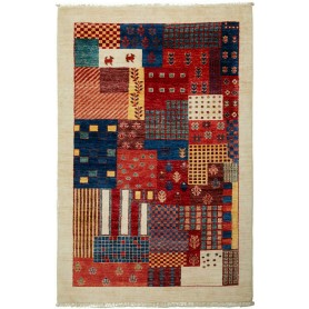 Tappeto Mosaic Pakistan Astratto Rosso Blu 97x148 cm