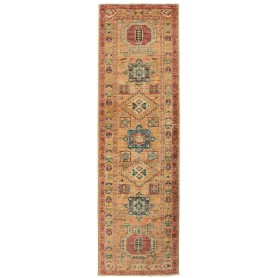 Tappeto Kazak Fine Pakistan Geometrico Arancio Bruciato Blu