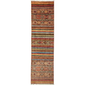 Tappeto Samarkand Pakistan Astratto Rosso Terracotta Blu Tur