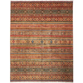 Tappeto Samarkand Pakistan Astratto Rosso Terracotta Oro 250