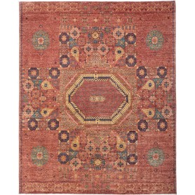 Tappeto Mamlouk Pakistan Geometrico Terracotta Ruggine 245x3