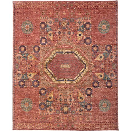 Tappeto Mamlouk Pakistan Geometrico Terracotta Ruggine 245x3