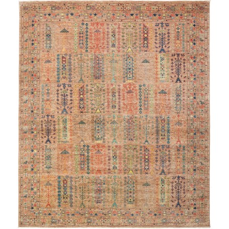 Tappeto Tribal Pakistan Geometrico Marrone Sabbia Multicolor