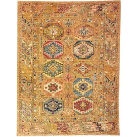 Tappeto Tribal Pakistan Astratto Giallo Dorato Ocra 152x198