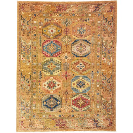 Tappeto Tribal Pakistan Astratto Giallo Dorato Ocra 152x198