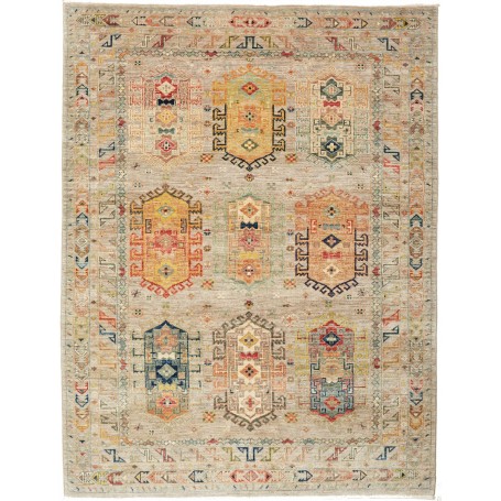 Tappeto Tribal Pakistan Astratto Beige Arancione 148x195 cm
