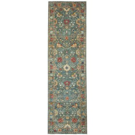 Tappeto Shahi Fine Pakistan Floreale Verde Petrolio Rosso Bo