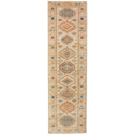 Tappeto Kazak Fine Pakistan Astratto Beige Blu 81x291 cm