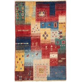 Tappeto Mosaic Pakistan Astratto Rosso Blu 80x124 cm