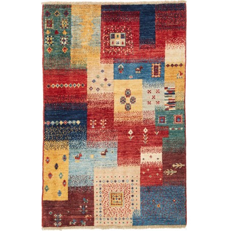 Tappeto Mosaic Pakistan Astratto Rosso Blu 80x124 cm