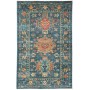 Tappeto Tribal Pakistan Astratto Blu Petrolio Arancione Rugg