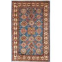 Tappeto Kazak Fine Pakistan Geometrico Blu Beige 101x151 cm