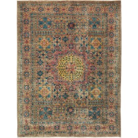 Tappeto Mamlouk Pakistan Geometrico Beige Blu Rosso Giallo 1