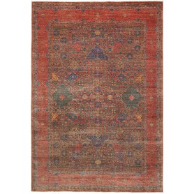 Tappeto Mamlouk Pakistan Geometrico Rosso Terracotta Blu Ver
