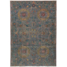Tappeto Mamlouk Pakistan Geometrico Verde Acqua Oro Rosa Ter