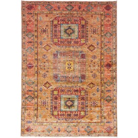 Tappeto Kazak Fine Pakistan Astratto Terracotta Arancio Blu