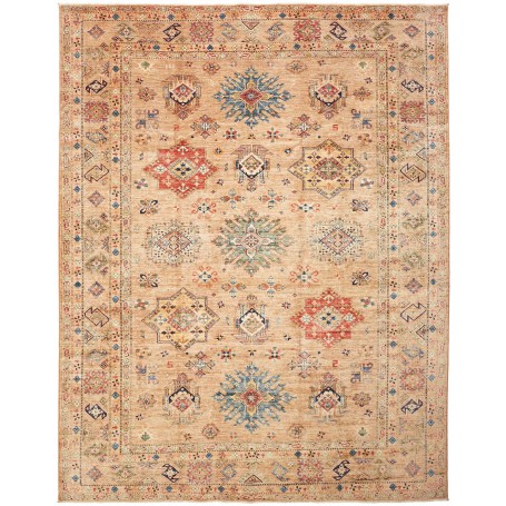 Tappeto Kazak Fine Pakistan Astratto Beige Caldo Terracotta