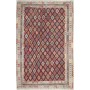 Tappeto Kilim Afghanistan Astratto Rosso Blu Beige Crema Ver