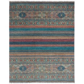 Tappeto Rubin Pakistan Astratto Blu Petrolio Terracotta Ross