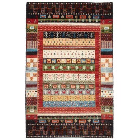Tappeto Royal Gabbeh Pakistan Astratto Nero Marrone Rosso Cr