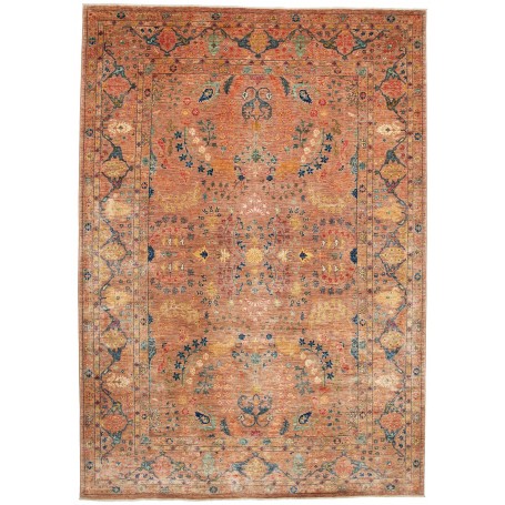 Tappeto Shahi Fine Pakistan Floreale Terracotta Blu Oro Verd