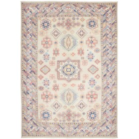 Tappeto Kazak Afghanistan Geometrico Crema Rosa Antico Blu P