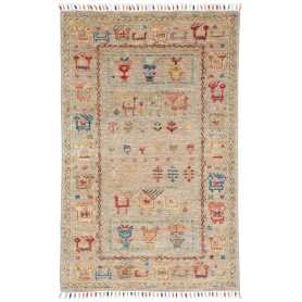 Tappeto Rubin Pakistan Astratto Beige Rosso Blu Giallo Verde