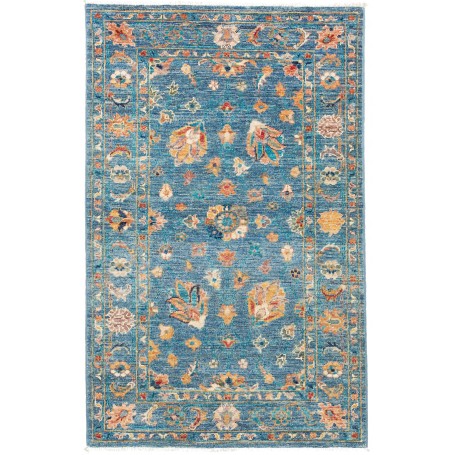 Tappeto Zigler Fine Pakistan Floreale Blu Petrolio Arancio O