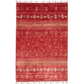 Tappeto Siva Pakistan Geometrico Rosso Terracotta Beige Blu