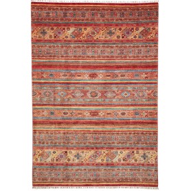 Tappeto Samarkand Pakistan Geometrico Rosso Terracotta Giall