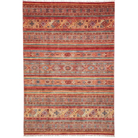 Tappeto Samarkand Pakistan Geometrico Rosso Terracotta Giall