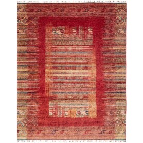 Tappeto Siva Pakistan Geometrico Rosso Terracotta Beige Blu