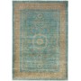 Tappeto Mamlouk Pakistan Geometrico Turchese Oro Sfumato 174