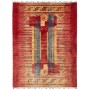 Tappeto Siva Pakistan Geometrico Rosso Bordeaux Oro Blu Nott