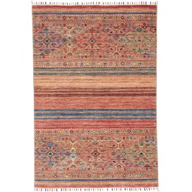 Tappeto Rubin Pakistan Geometrico Terracotta Arancio Blu Ros