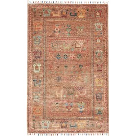 Tappeto Rubin Pakistan Astratto Terracotta Blu Verde Rosso G