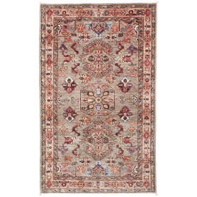 Tappeto Kazak Fine Pakistan Geometrico Grigio Beige Spento T