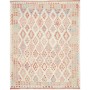 Tappeto Kilim Afghanistan Astratto Crema Beige Terracotta Az