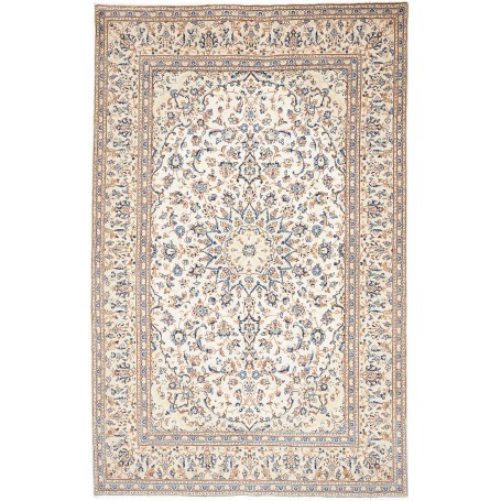 Tappeto Kashan Persia Floreale Crema Blu Beige 196x300 Cm