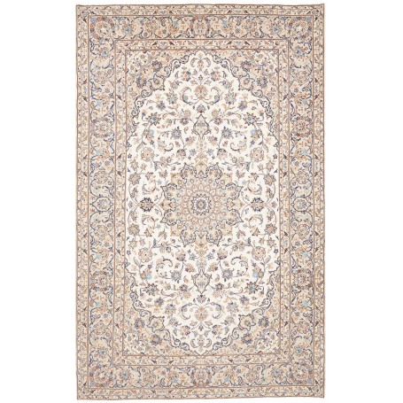 Tappeto Kashan Persia Floreale Crema Blu Beige Marrone 200x3