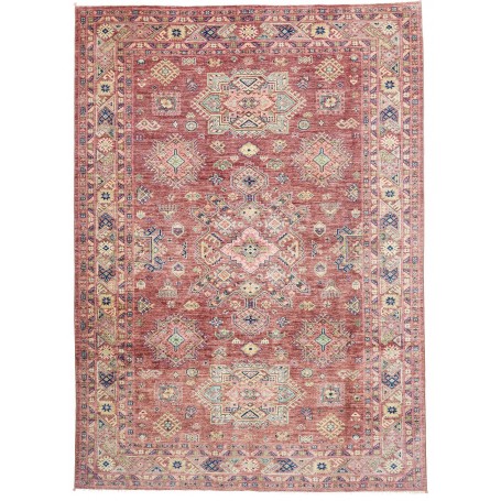 Tappeto Kazak Fine Pakistan Geometrico Terracotta Rosso Matt