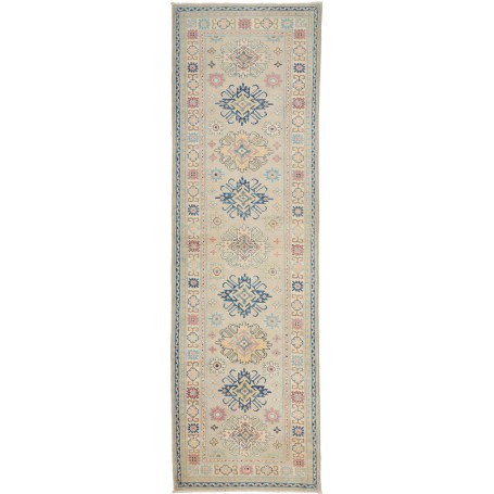 Tappeto Kazak Afghanistan Astratto Beige Crema Blu Denim Ros
