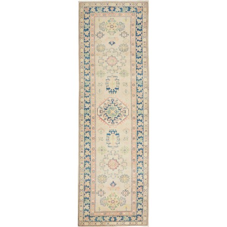 Tappeto Kazak Afghanistan Geometrico Beige Crema Blu Indaco
