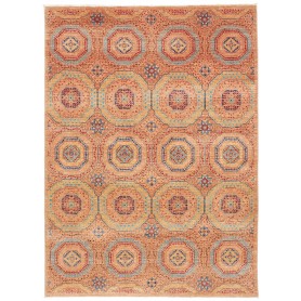 Tappeto Mamlouk Pakistan Geometrico Terracotta Blu Oro Rosso