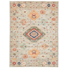 Tappeto Kazak Fine Pakistan Geometrico Grigioazzurro Terraco