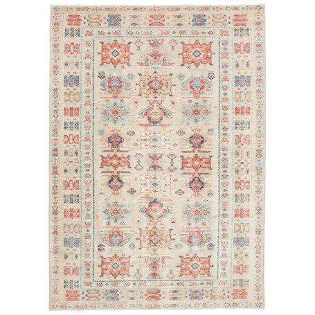 Tappeto Kazak Fine Pakistan Astratto Beige Terracotta Blu 17