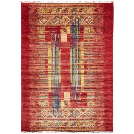 Tappeto Siva Pakistan Geometrico Rosso Oro Blu Beige 210x297