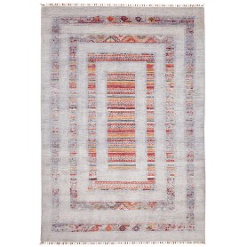 Tappeto Siva Pakistan Astratto Grigio Bluastro Chiaro Rosso